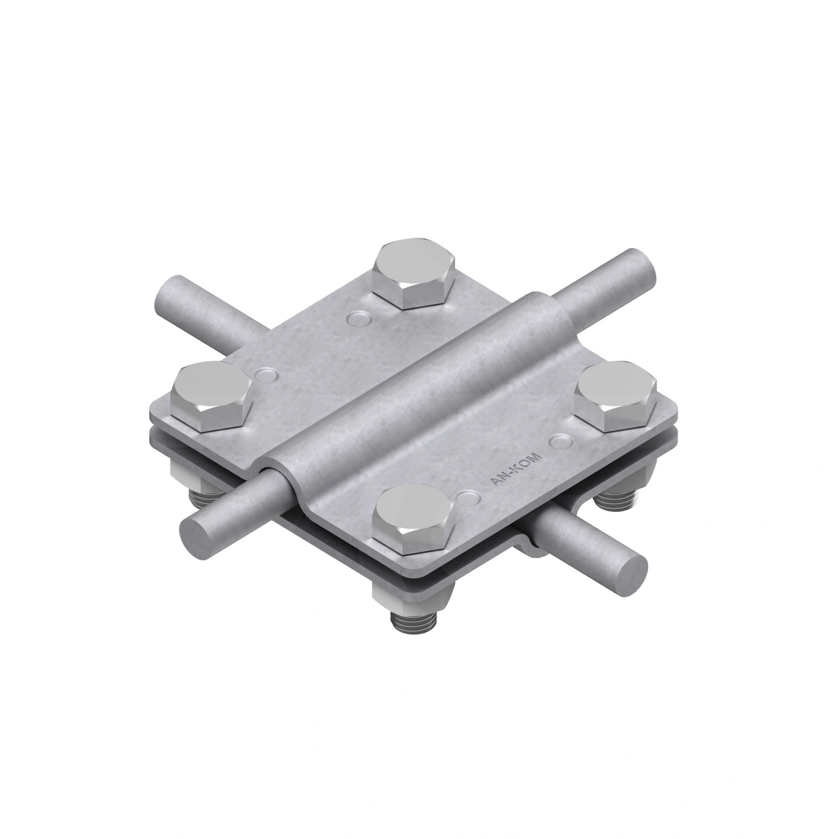 Złącze krzyżowe 4-śrubowe M8 B=40mm (stal ocynkowana ogniowo) AN-03/OG/