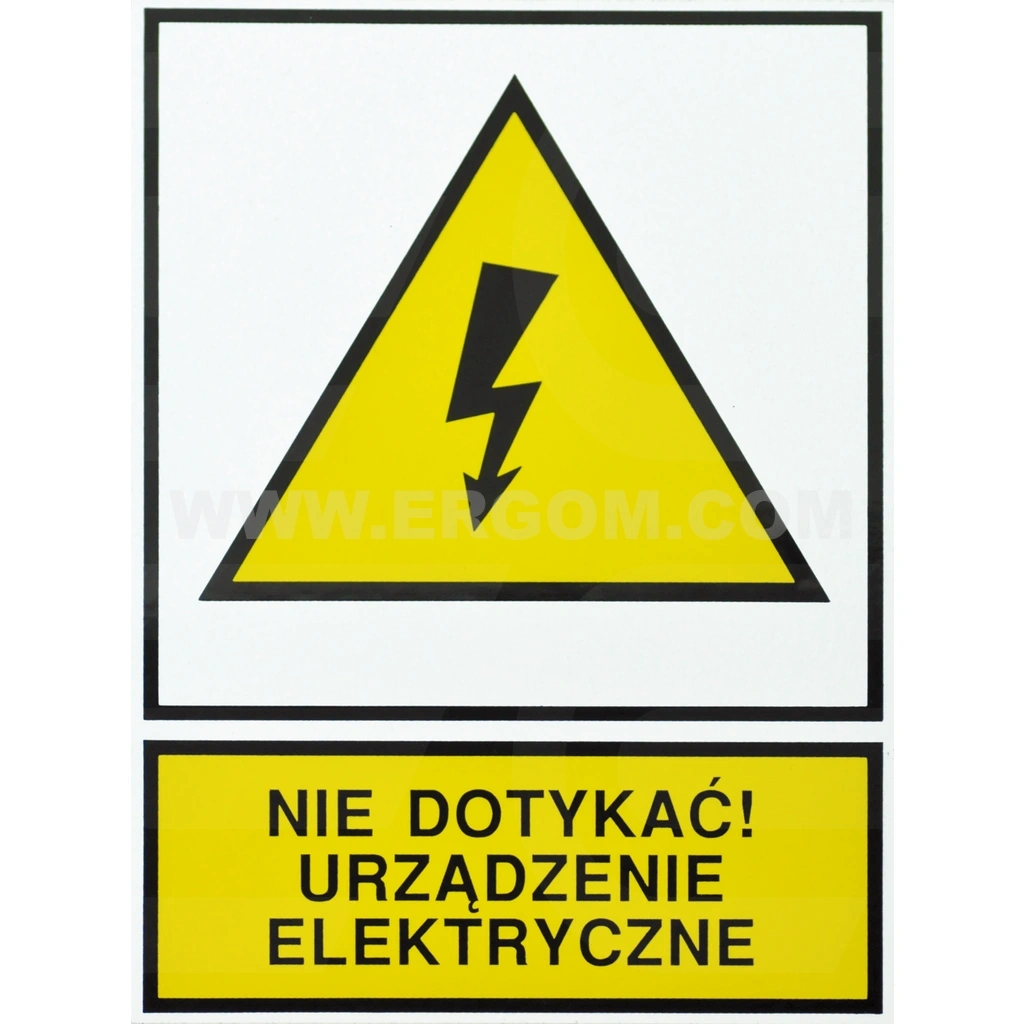 TZO - NIE DOTYKAĆ! URZĄDZENIE ELEKTRYCZNE - TZO 74X105S N.D.U.E.