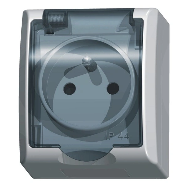 FALA Gniazdo pojedyncze z uziemieniem wieczko przezroczyste