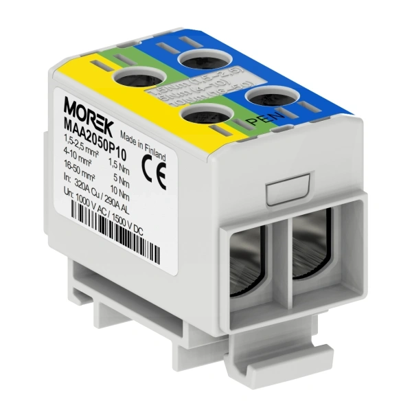 OTL-PEN50 żółty/zielony/niebieski 2xAl/Cu 1,5-50mm² 1000V AC / 1500V DC Złącze uniwersalne