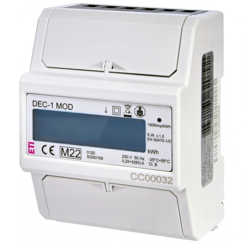 Wskaźnik zużycia energii 1-fazowy z modbus DEC-1MOD